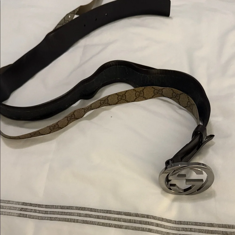 Used Gucci Brown GG Emblem Belt - Picture 6 of 6